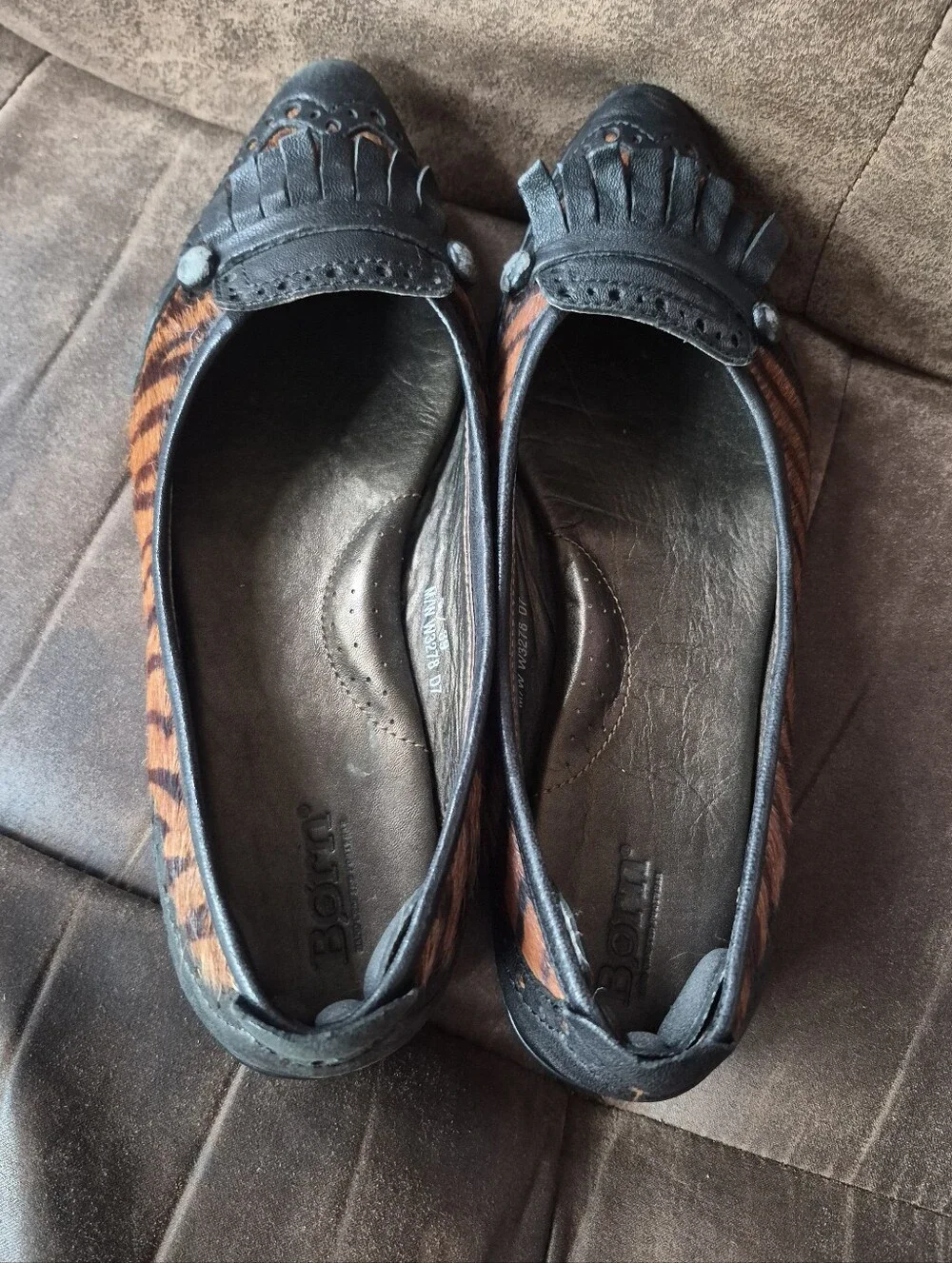 Born Animal Print Leather Flats 8M